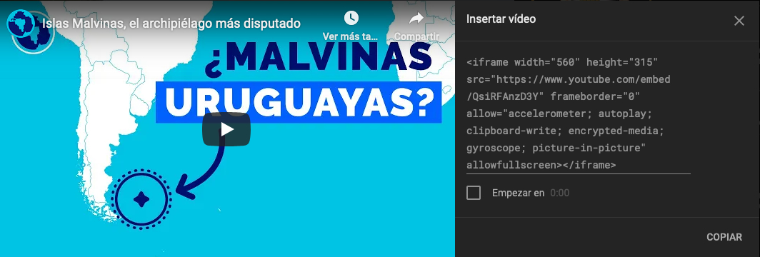 Youtube código HTML
